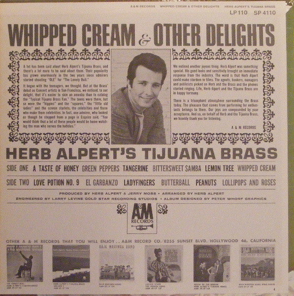 Herb Alpert & The Tijuana Brass : Whipped Cream & Other Delights (LP, Album, Mono)