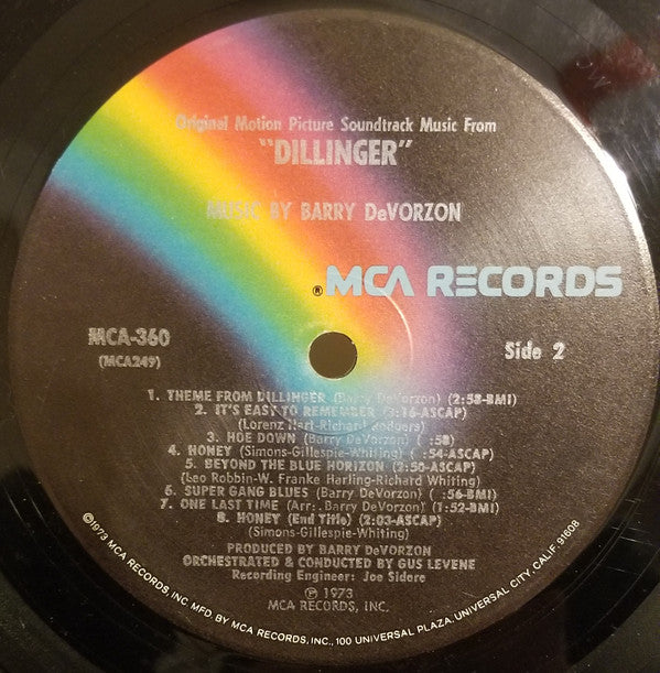 Barry De Vorzon : Dillinger (LP, Album)