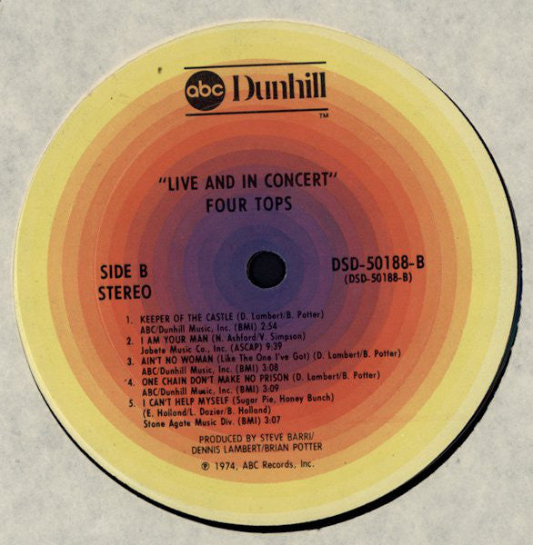 Four Tops : Live & In Concert (LP, Album, Pit)