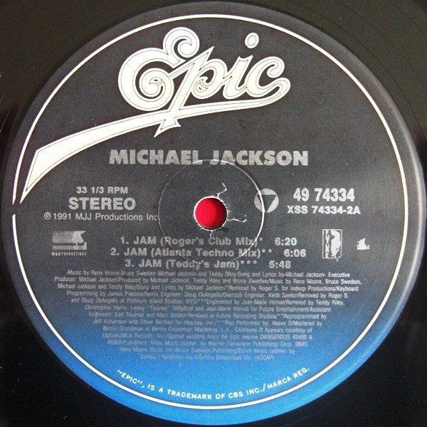 Michael Jackson : Jam (12", Single)