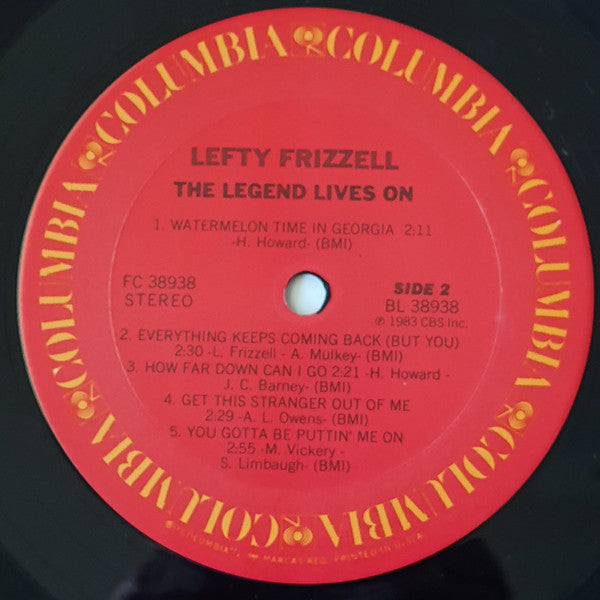 Lefty Frizzell : The Legend Lives On (LP, Comp)