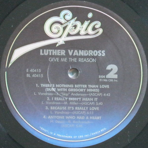 Luther Vandross : Give Me The Reason (LP, Album, EDP)