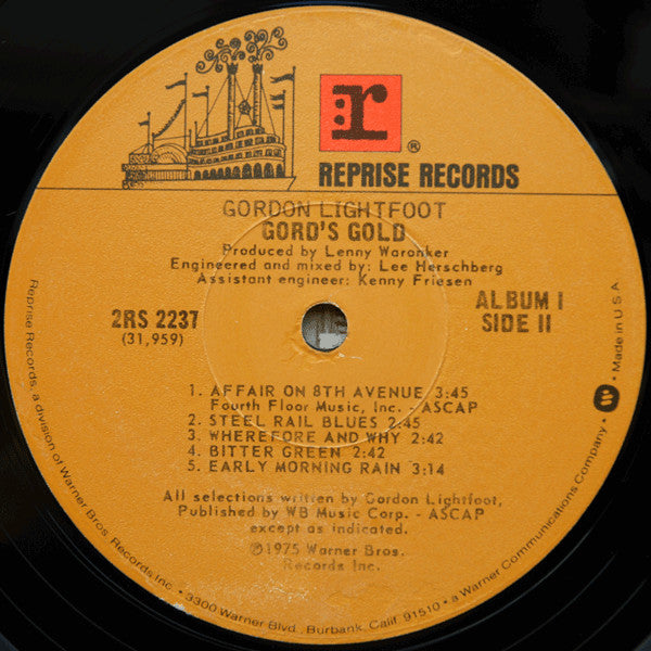 Gordon Lightfoot : Gord's Gold (2xLP, Comp)