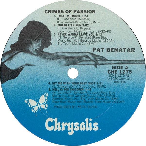 Pat Benatar : Crimes Of Passion (LP, Album, PRC)