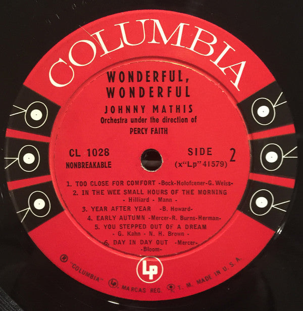 Johnny Mathis : Wonderful! Wonderful! (LP, Album, Mono)
