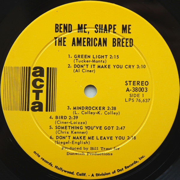 The American Breed : Bend Me, Shape Me (LP, Album)
