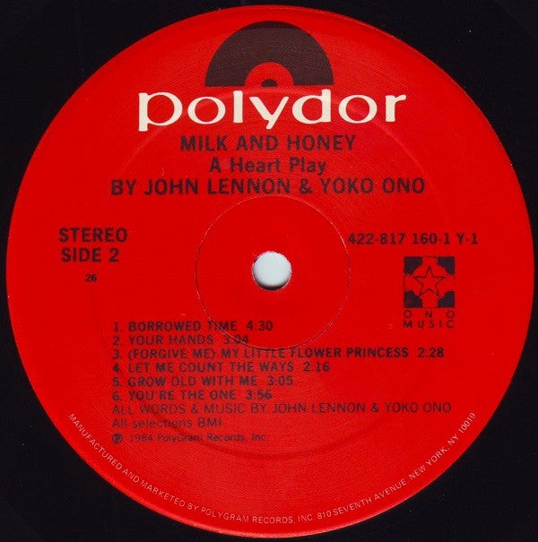 John Lennon & Yoko Ono : Milk And Honey (LP, Album, PRC)