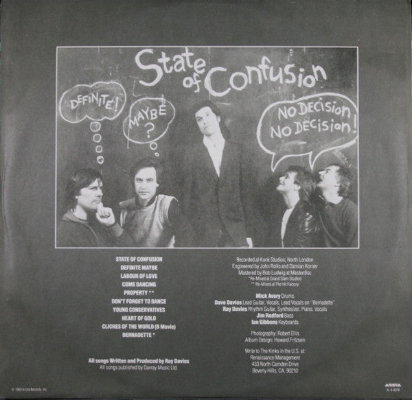 The Kinks : State Of Confusion (LP, Album, Club)