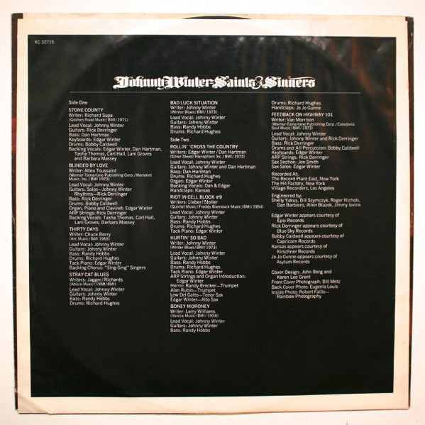 Johnny Winter : Saints & Sinners (LP, Album, Pit)