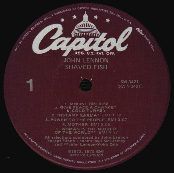 John Lennon / The Plastic Ono Band : Shaved Fish (LP, Comp, RE, Jac)