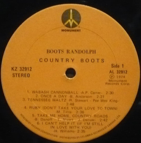 Boots Randolph : Country Boots (LP, Album)