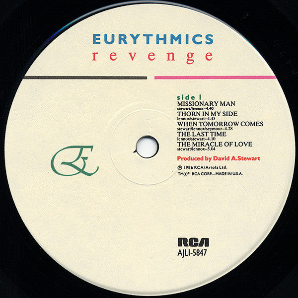 Eurythmics : Revenge (LP, Album, Ind)