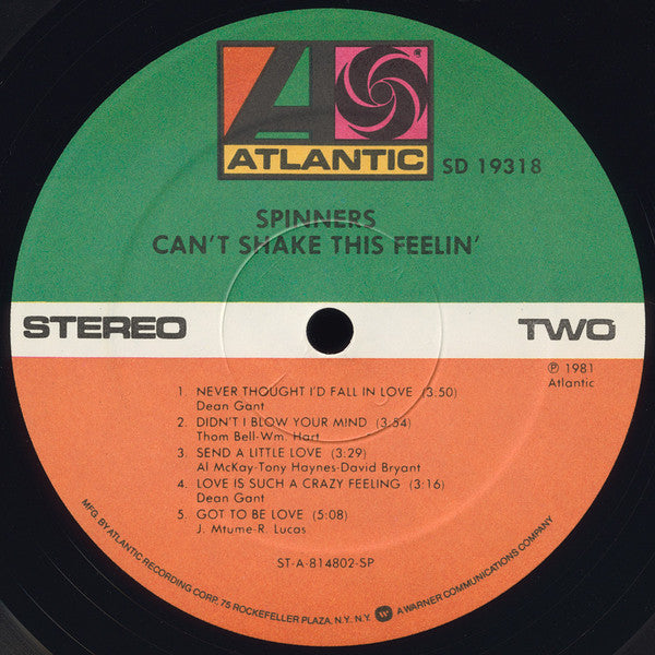 Spinners : Can't Shake This Feelin' (LP, Album)