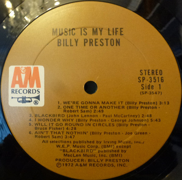 Billy Preston : Music Is My Life (LP, Album, Gat)