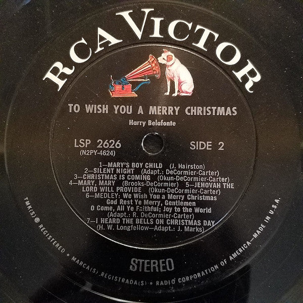 Harry Belafonte : To Wish You A Merry Christmas (LP, Album)