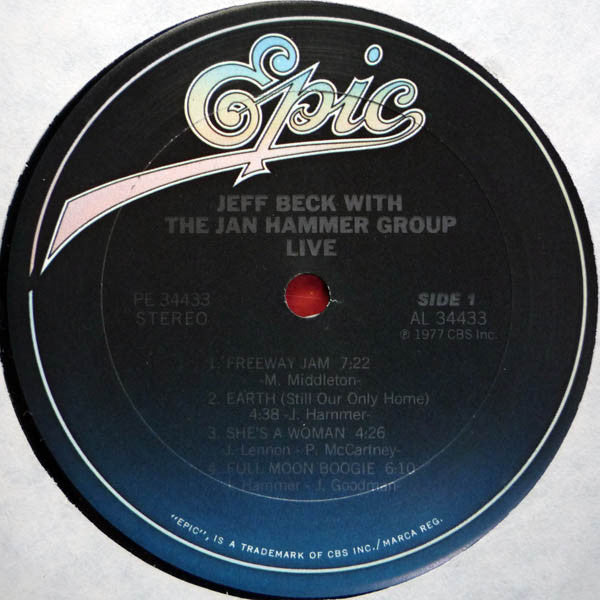 Jeff Beck With The Jan Hammer Group : Live (LP, Album, RE)
