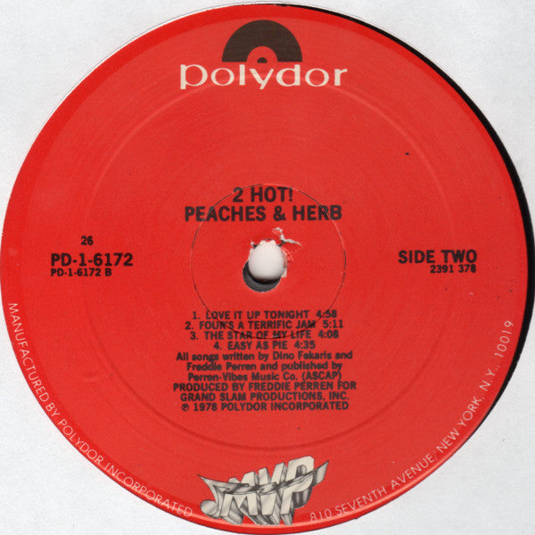 Peaches & Herb : 2 Hot! (LP, Album, 26)