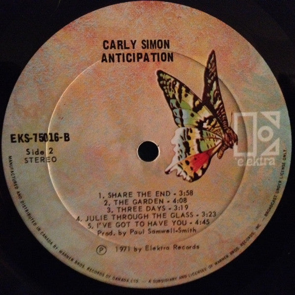Carly Simon : Anticipation (LP, Album)
