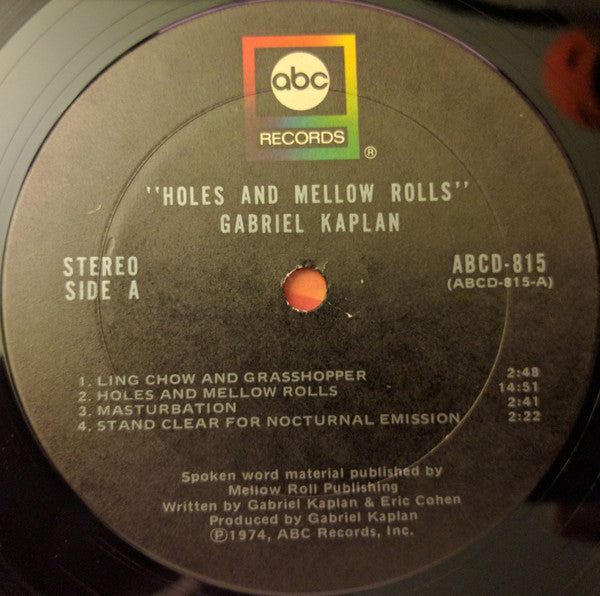 Gabe Kaplan : Holes And Mellow Rolls (LP, Album, Ter)