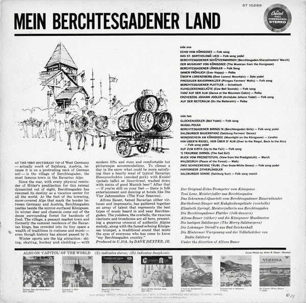 Alfons Bauer : Mein Berchtesgadener Land  (LP)
