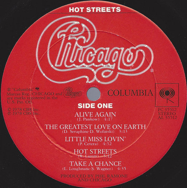 Chicago (2) : Hot Streets (LP, Album, Gat)