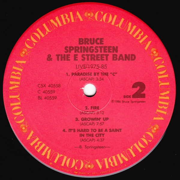 Bruce Springsteen & The E-Street Band : Live / 1975-85 (5xLP, Album, RCA + Box)