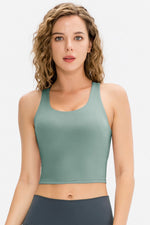Contrast Strap Cropped Yoga Tank
